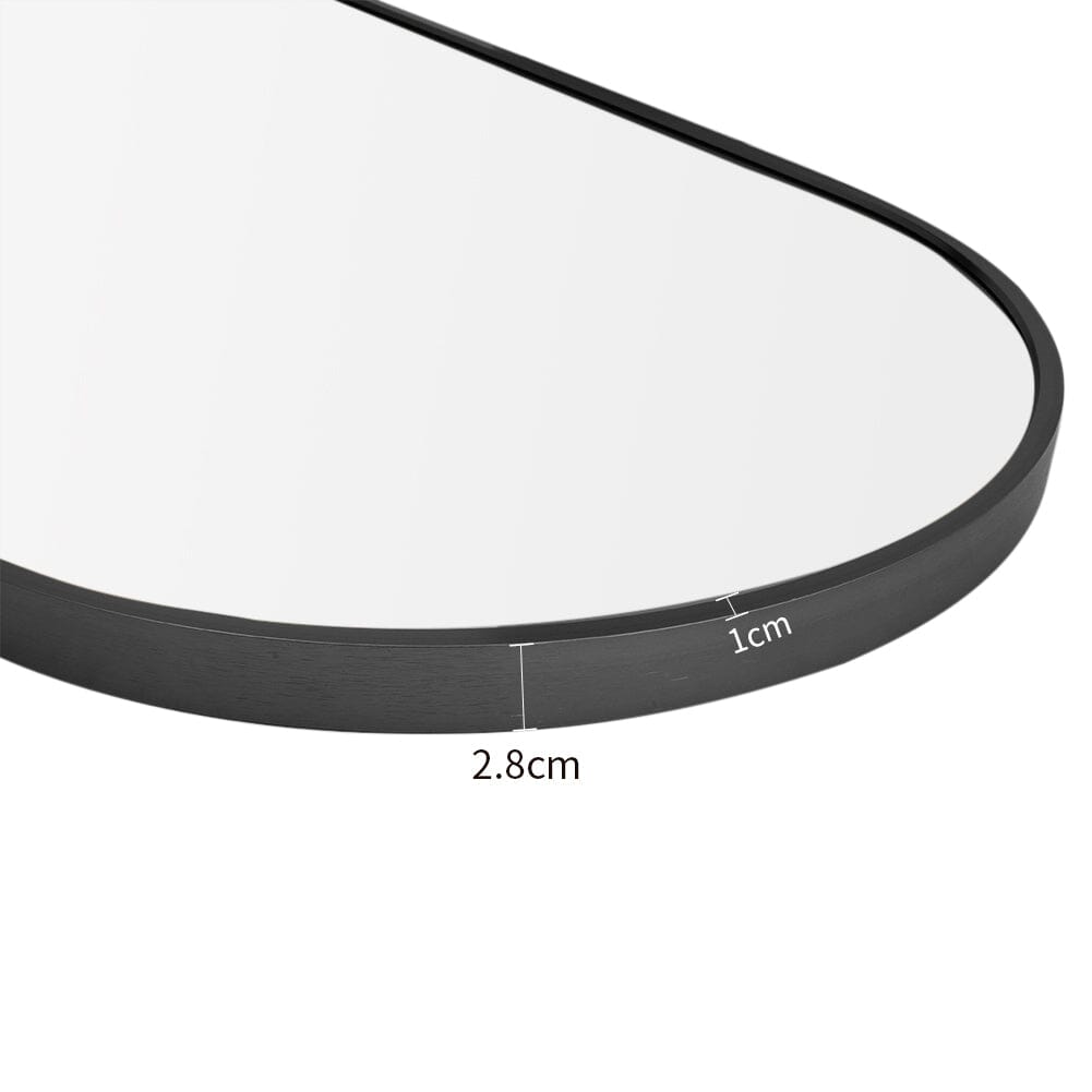 Sleek Contemporary Oval Metal Wall Mirror - Full-Length Design Wall Mirrors Living and Home