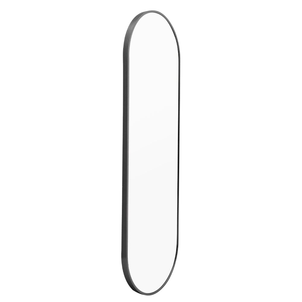 Sleek Contemporary Oval Metal Wall Mirror - Full-Length Design Wall Mirrors Living and Home