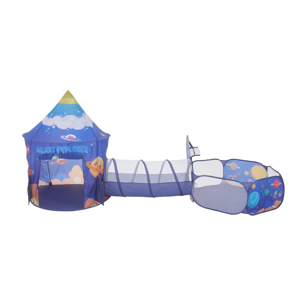 3 in 1 Aerospace Theme Play Tent with Play Tunnel and Ball Pit Play Tents Living and Home
