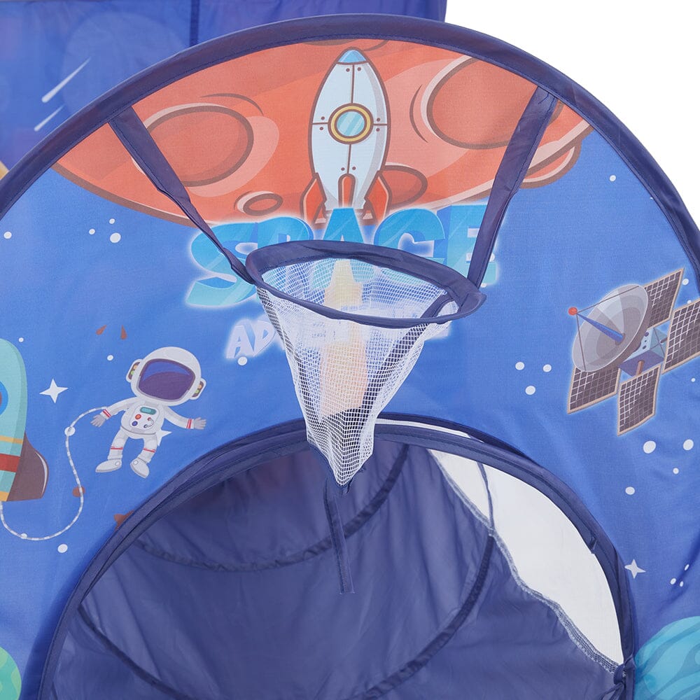 3 in 1 Aerospace Theme Play Tent with Play Tunnel and Ball Pit Play Tents Living and Home