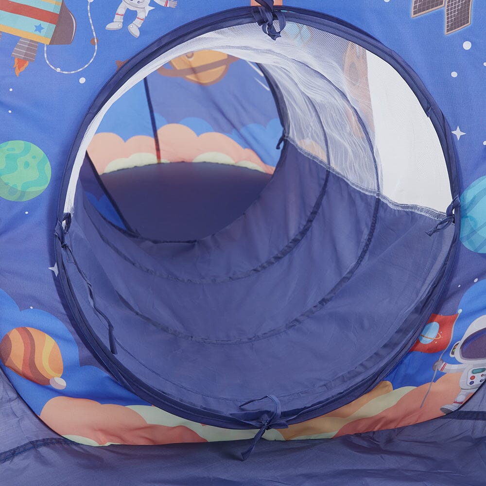 3 in 1 Aerospace Theme Play Tent with Play Tunnel and Ball Pit Play Tents Living and Home