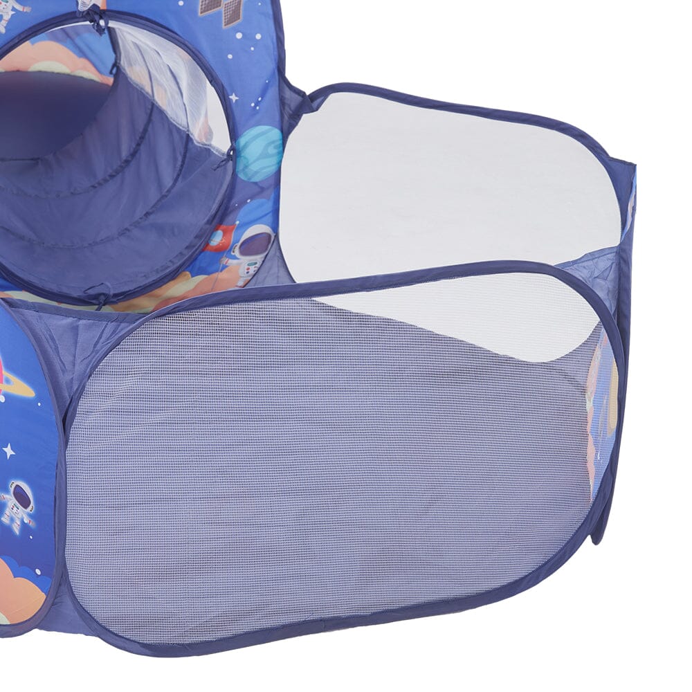 3 in 1 Aerospace Theme Play Tent with Play Tunnel and Ball Pit Play Tents Living and Home