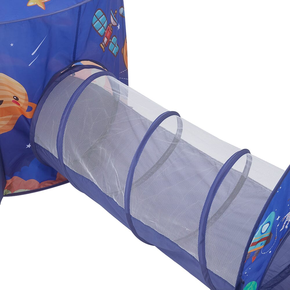 3 in 1 Aerospace Theme Play Tent with Play Tunnel and Ball Pit Play Tents Living and Home