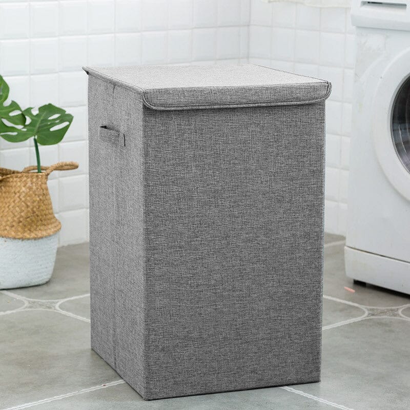 Foldable Home Laundry Baskets Laundry Hamper with Lid Laundry Baskets Living and Home Grey Small