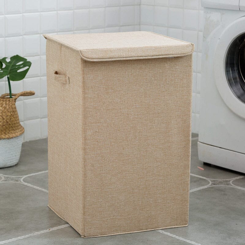 Foldable Home Laundry Baskets Laundry Hamper with Lid Laundry Baskets Living and Home Beige Small