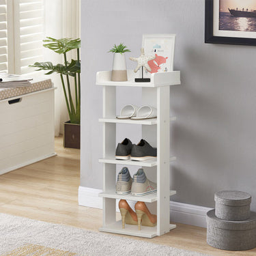 Wooden Shoe Rack Organizer Easy Assembly 5/7 Tiers Storage Shelf Shelves & Racks Living and Home 5-Tier White