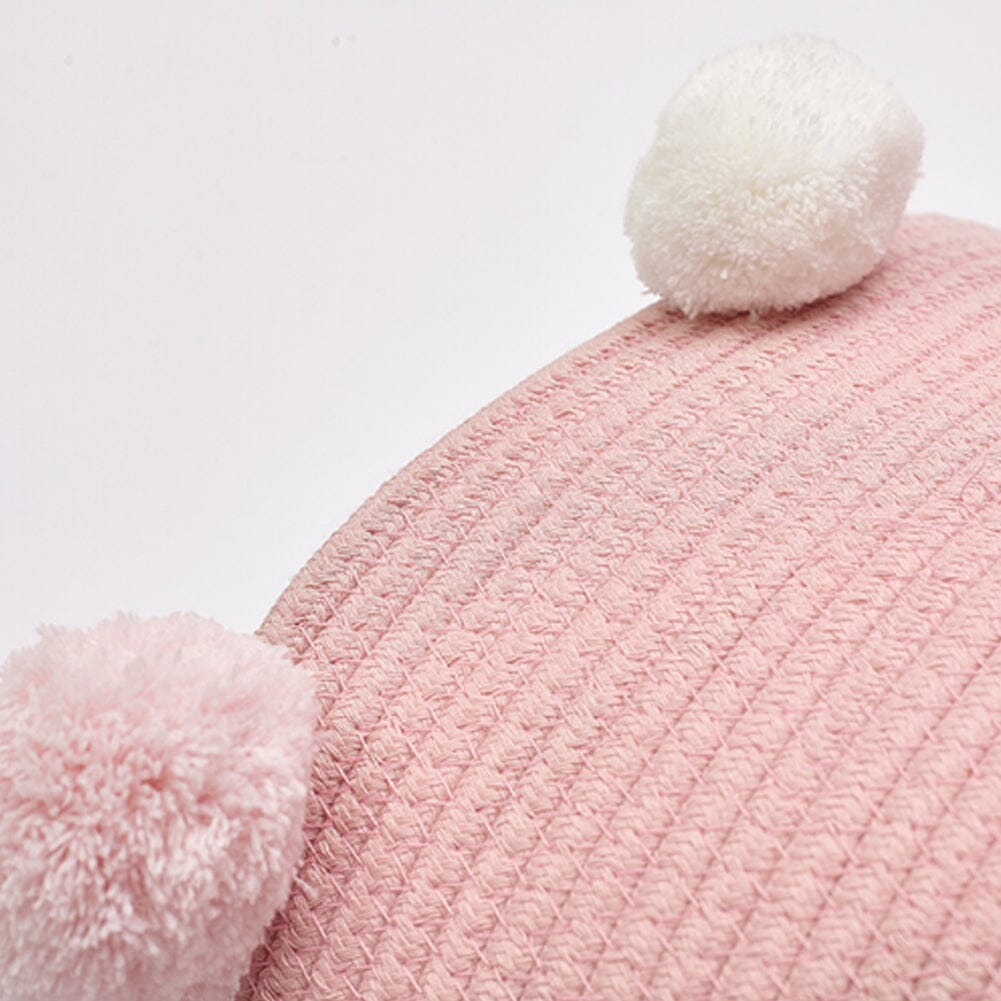 Cotton Rope Basket Woven Laundry Blanket Toy Basket Organizer with Pompom Laundry Baskets Living and Home