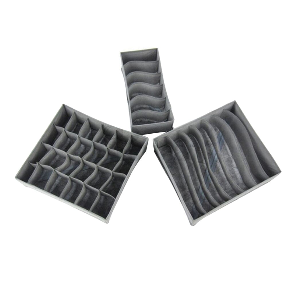 Underwear Drawer Organizer Storage Box Bra Tidy Socks Ties Draw Divider Storage Boxes Living and Home