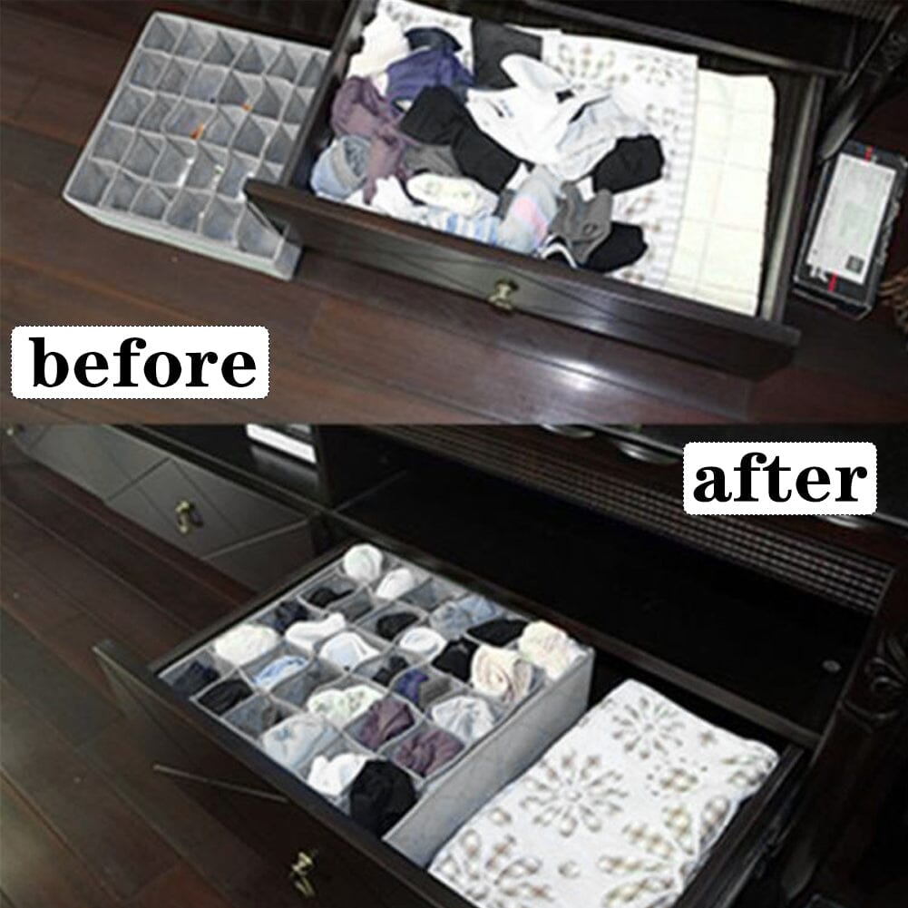 Underwear Drawer Organizer Storage Box Bra Tidy Socks Ties Draw Divider Storage Boxes Living and Home