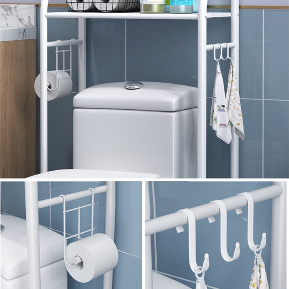 3 Tiers Metal Bathroom Organizer Over Toilet Rack Storage Shelves Shower Caddies Living and Home