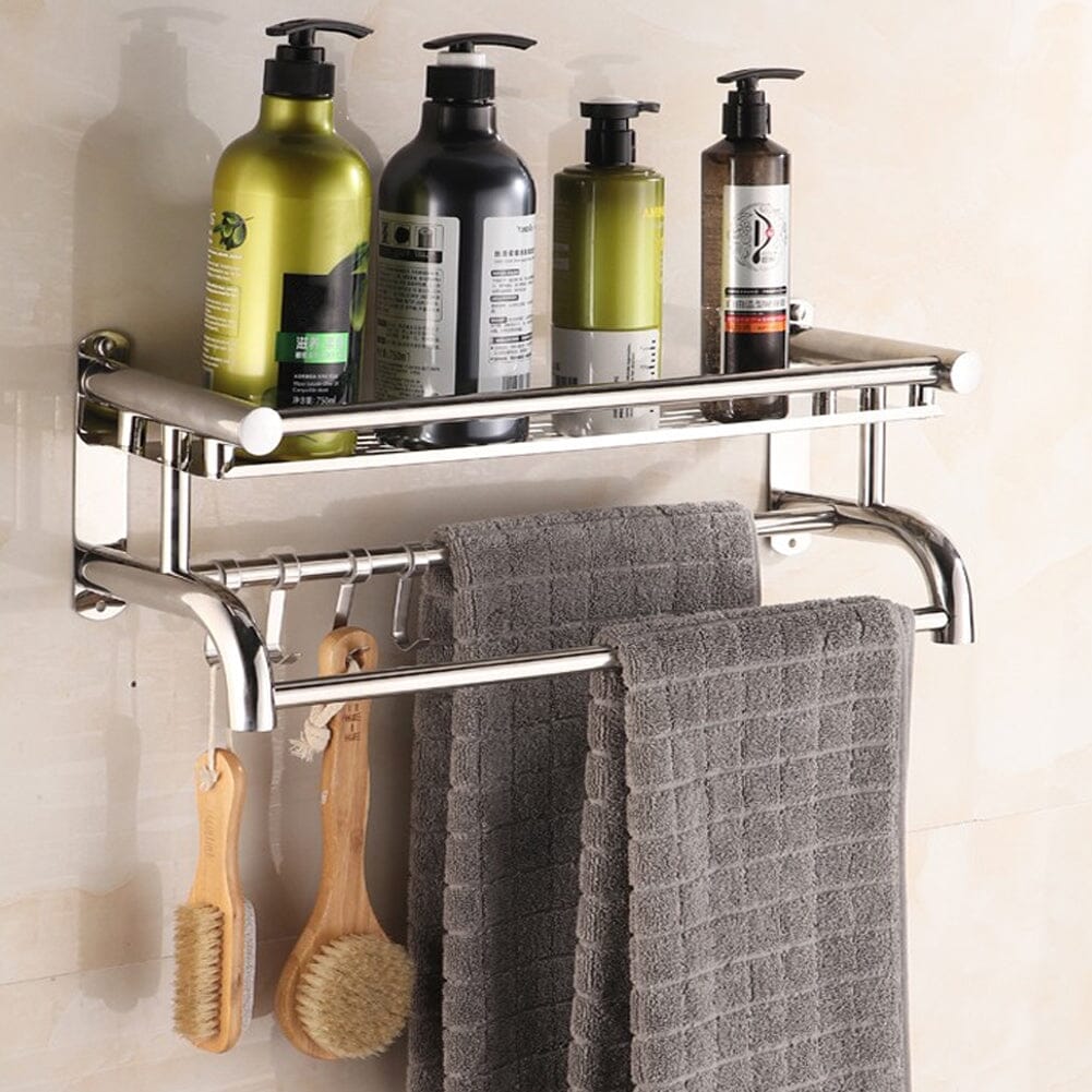 Stainless Steel Bathroom Shelf Storage Toilet Shelf Organizer Wall Mounted Shower Caddies Living and Home