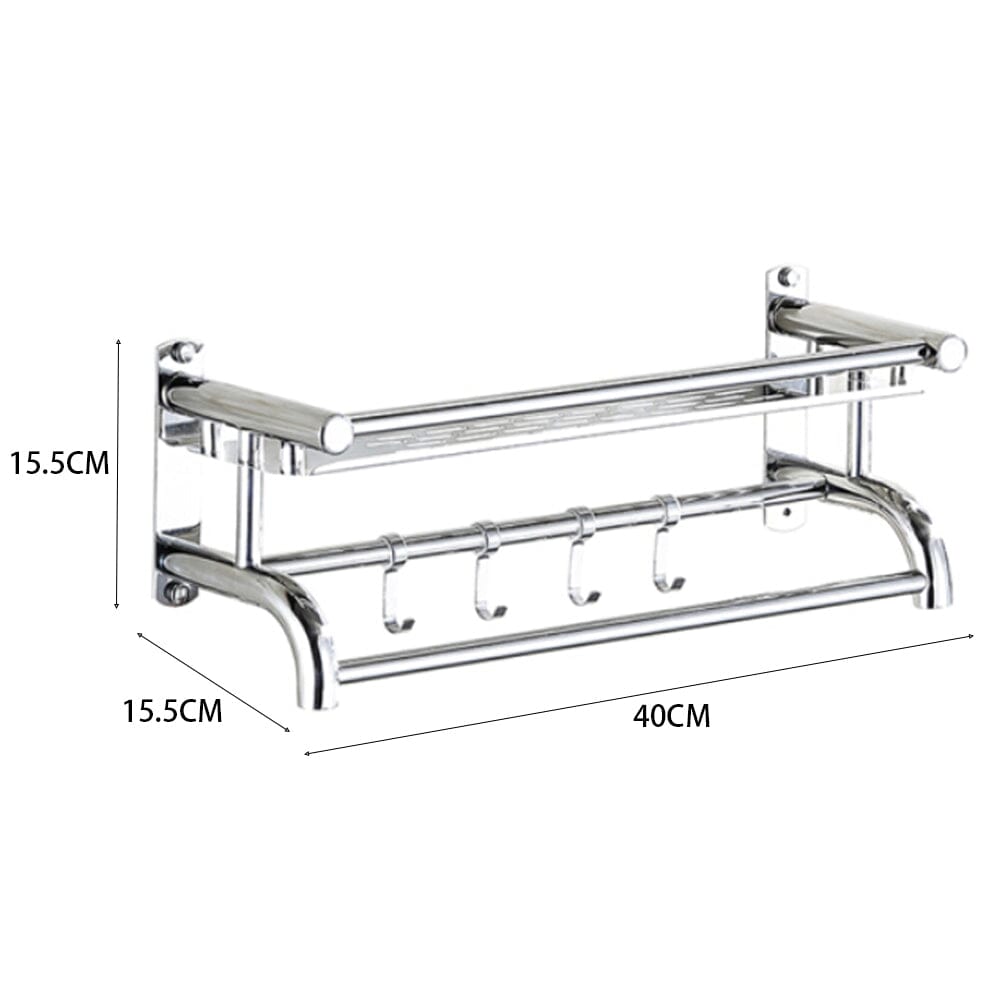 Stainless Steel Bathroom Shelf Storage Toilet Shelf Organizer Wall Mounted Shower Caddies Living and Home