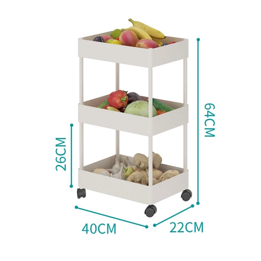 Shelf Trolley Cart Storage Rack for Kitchen Bathroom Kitchen Trolleys Living and Home