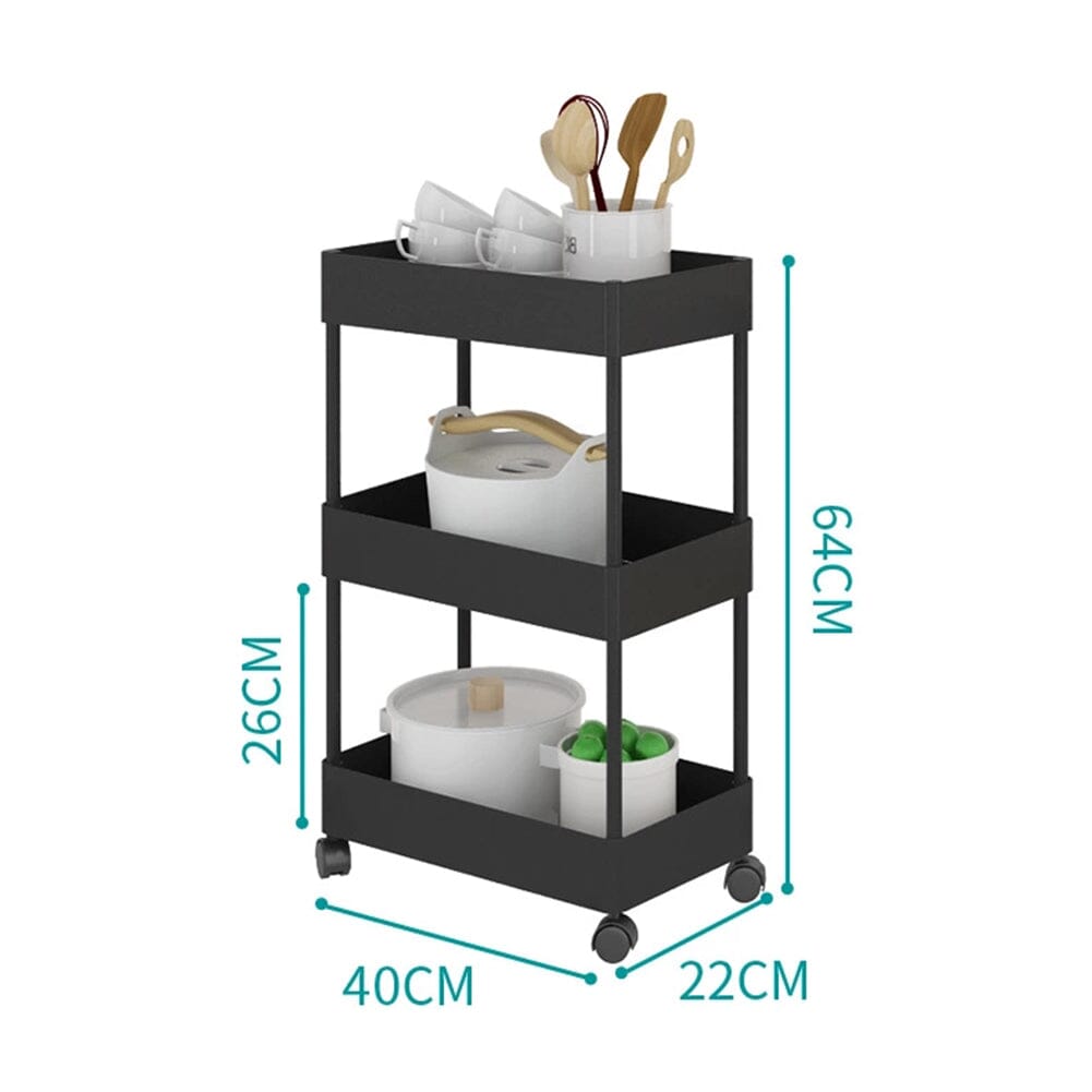 Shelf Trolley Cart Storage Rack for Kitchen Bathroom Kitchen Trolleys Living and Home