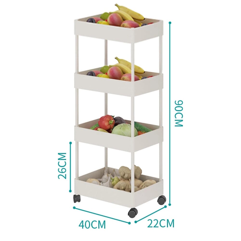 Shelf Trolley Cart Storage Rack for Kitchen Bathroom Kitchen Trolleys Living and Home