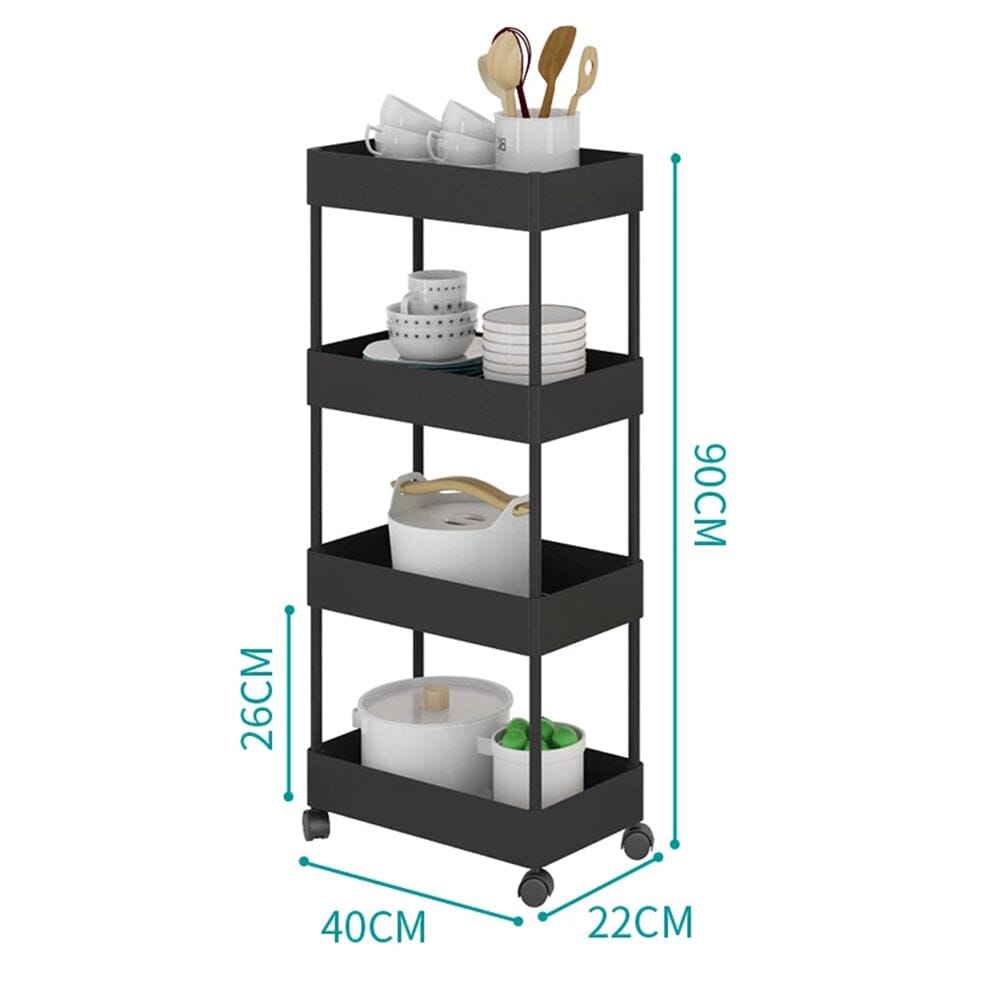 Shelf Trolley Cart Storage Rack for Kitchen Bathroom Kitchen Trolleys Living and Home