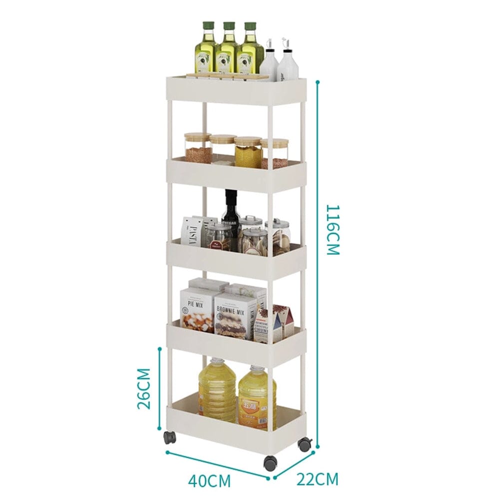 Shelf Trolley Cart Storage Rack for Kitchen Bathroom Kitchen Trolleys Living and Home