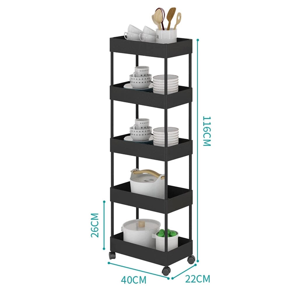 Shelf Trolley Cart Storage Rack for Kitchen Bathroom Kitchen Trolleys Living and Home