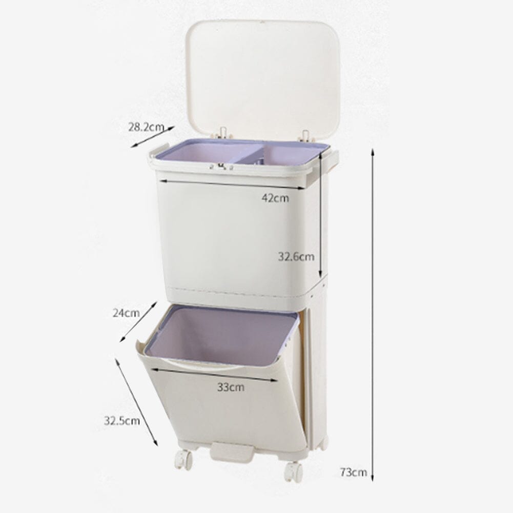 38L White Rubbish Dustbin Recycling Bin Rubbish Trash Home Kitchen Kitchen Storage Baskets Living and Home