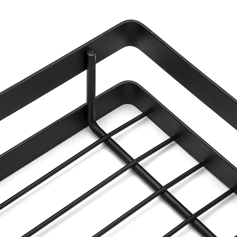 Bathroom Black Wall Mounted Organizer Spice Rack Storage Rack Shower Caddies Living and Home
