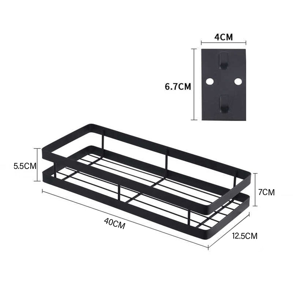 Bathroom Black Wall Mounted Organizer Spice Rack Storage Rack Shower Caddies Living and Home 40CM
