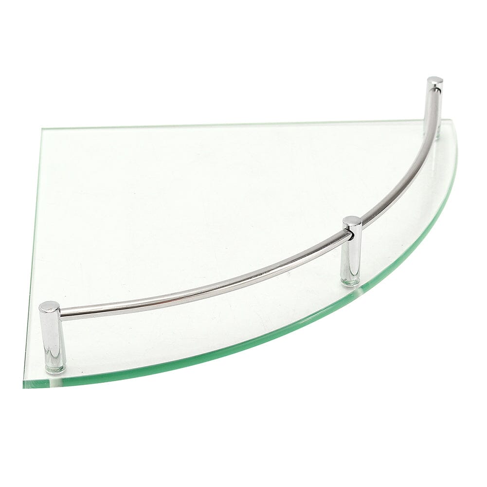 1 Tier Bathroom Glass Corner Shelf Wall Mounted Shower Caddies Living and Home