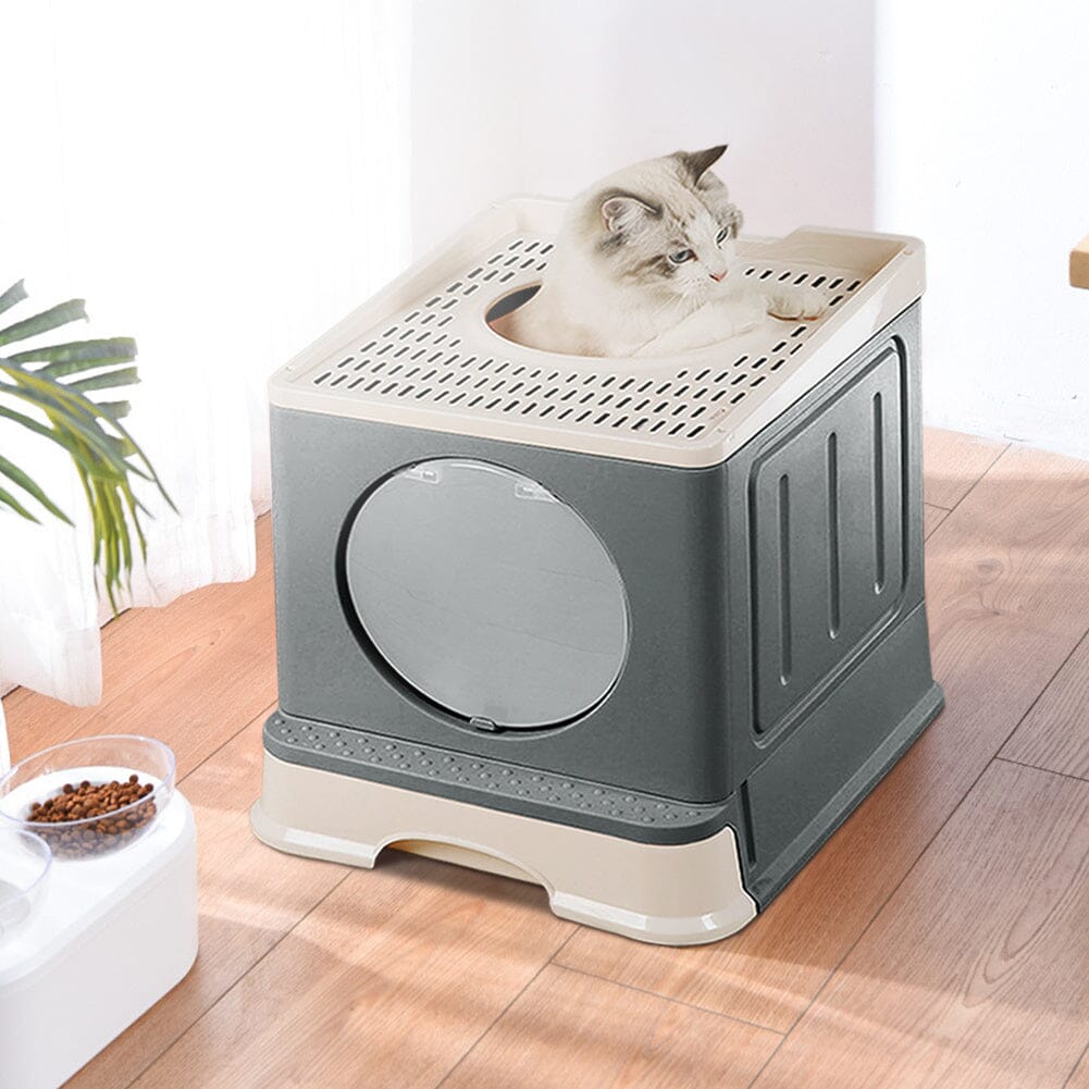 Full Enclosed Foldable Cat Litter Box Living and Home