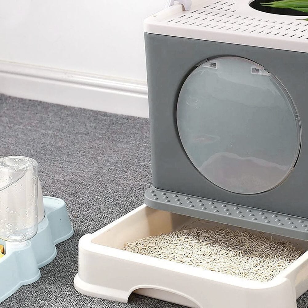 Full Enclosed Foldable Cat Litter Box Living and Home
