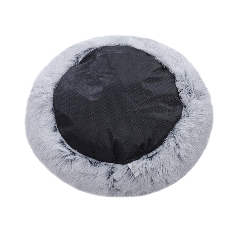 50cm Plush Winter Cat Bed in Gray - Cozy Semi-Enclosed Design Living and Home