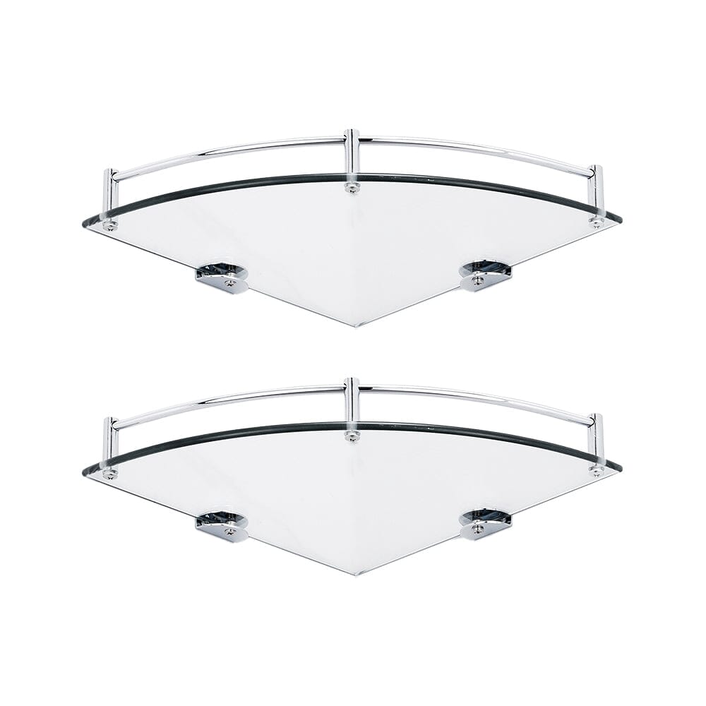 Bathroom Glass Corner Storage Wall Mounted Shower Shelf Set of 2 Shower Caddies Living and Home
