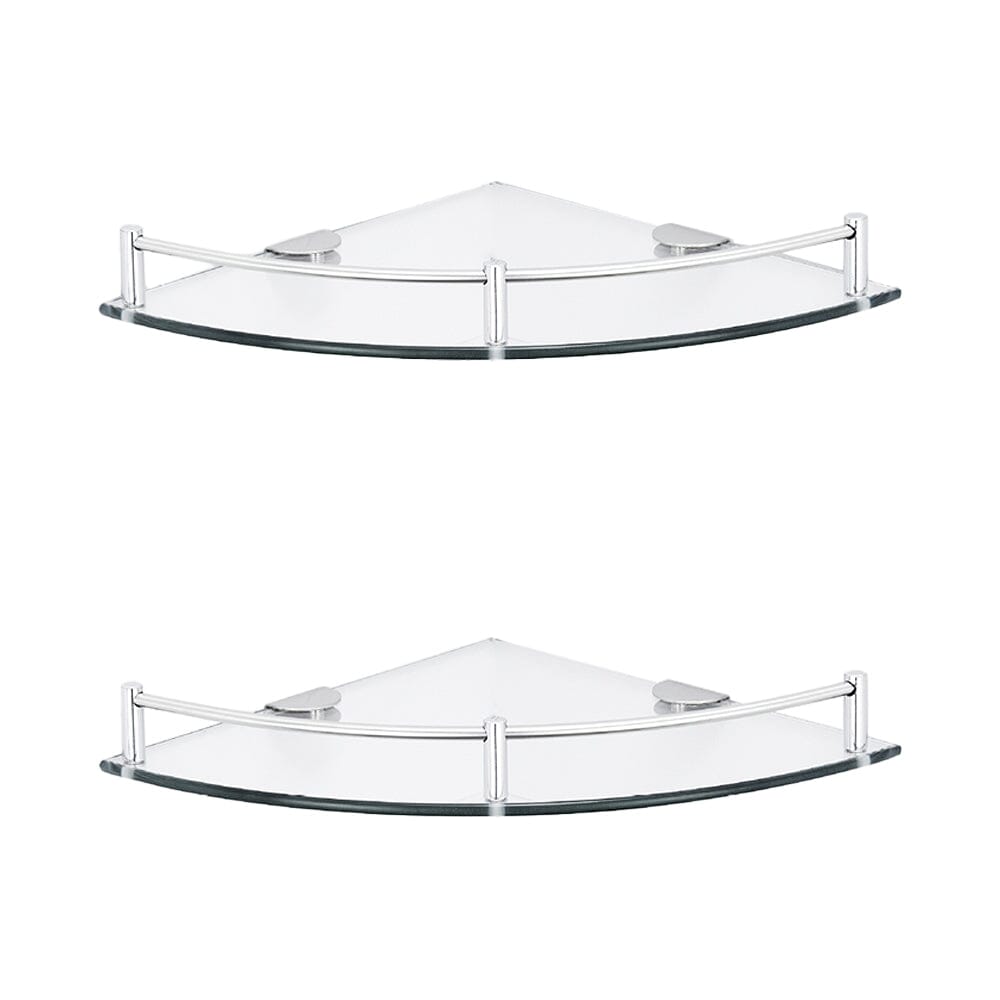Bathroom Glass Corner Storage Wall Mounted Shower Shelf Set of 2 Shower Caddies Living and Home