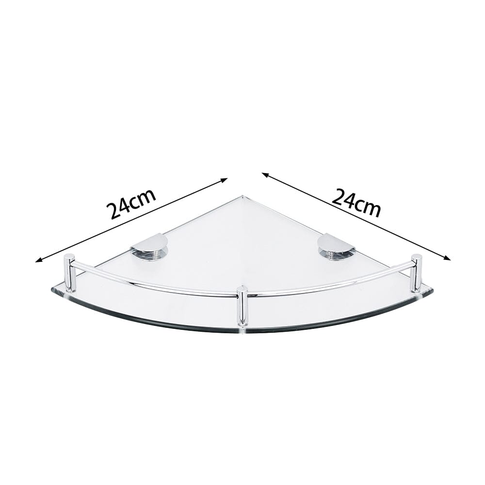 Bathroom Glass Corner Storage Wall Mounted Shower Shelf Set of 2 Shower Caddies Living and Home