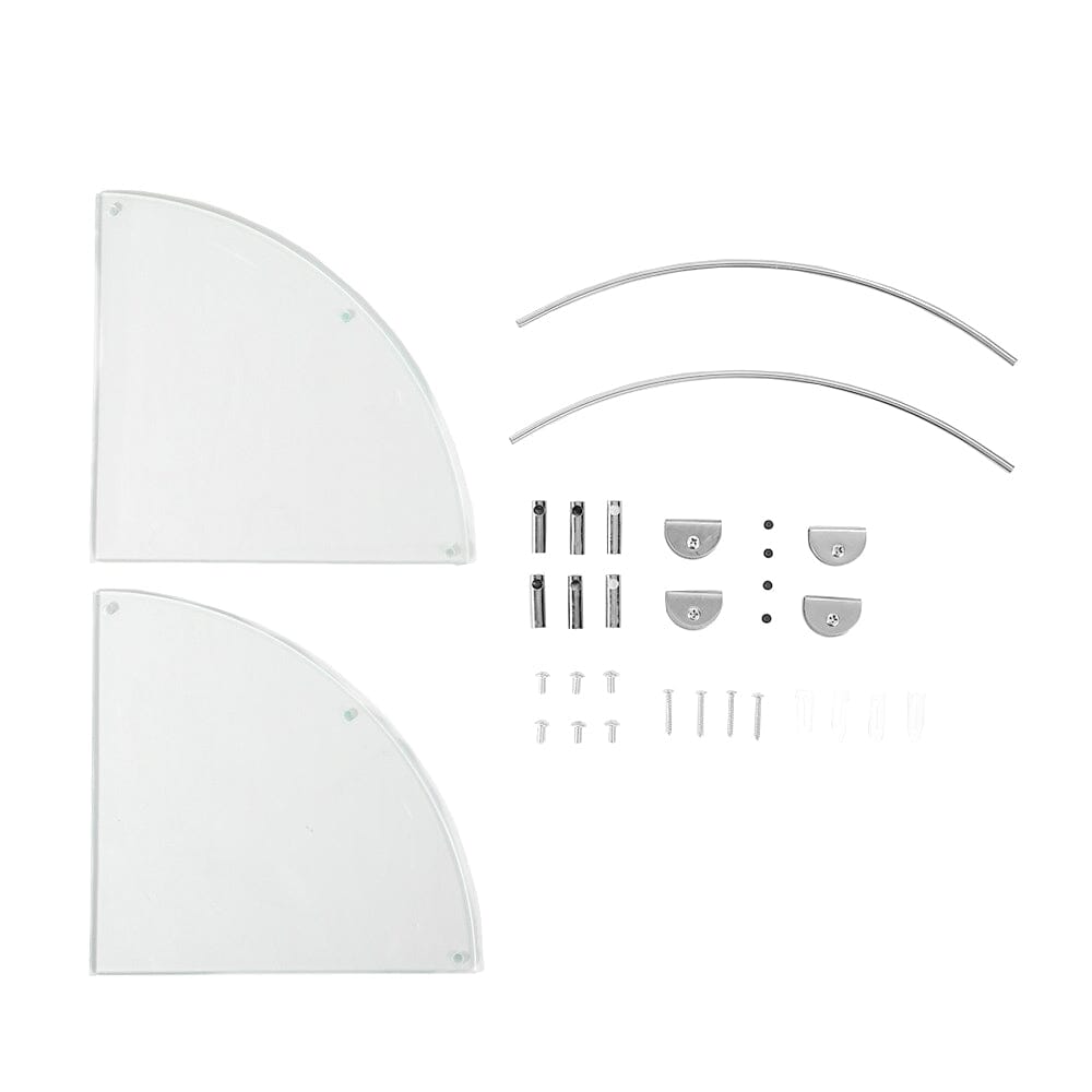 Bathroom Glass Corner Storage Wall Mounted Shower Shelf Set of 2 Shower Caddies Living and Home