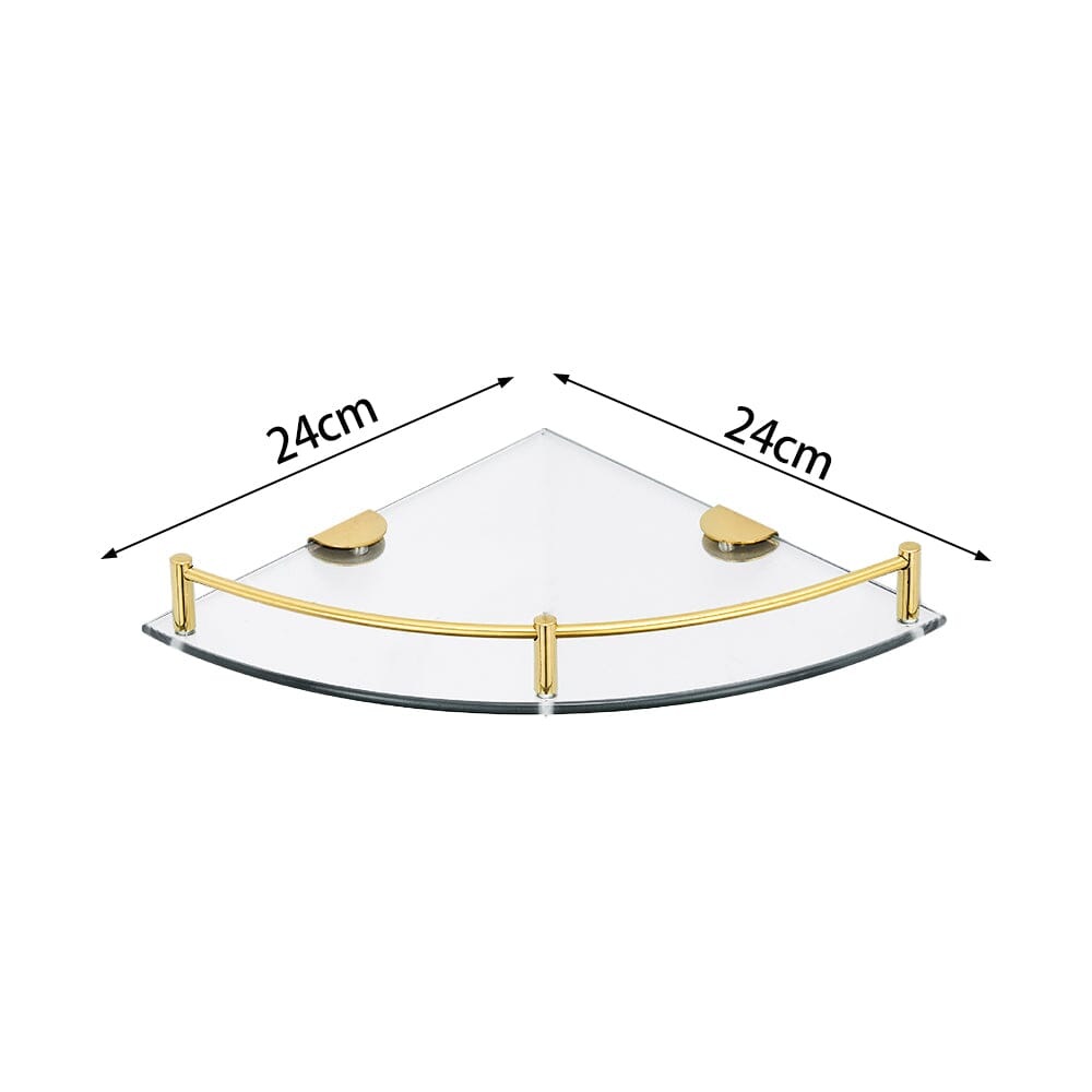 Bathroom Glass Corner Storage Wall Mounted Shower Shelf Set of 2 Shower Caddies Living and Home
