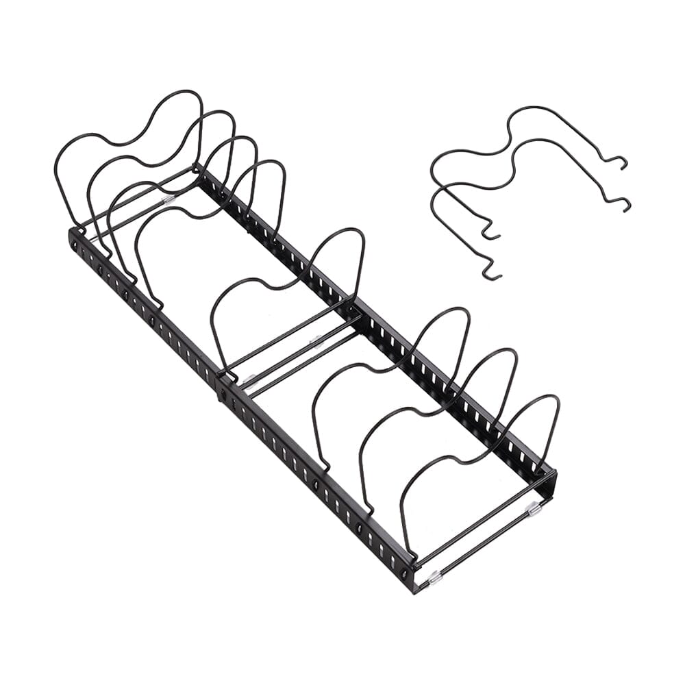 Expandable Pot Pan Lid Rack Pan Organiser with 10 Dividers Kitchen Shelves Living and Home