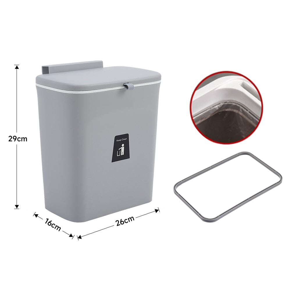 Practical 9L Trash Can with Ring - Simplify Your Waste Management Kitchen Waste Bins Living and Home