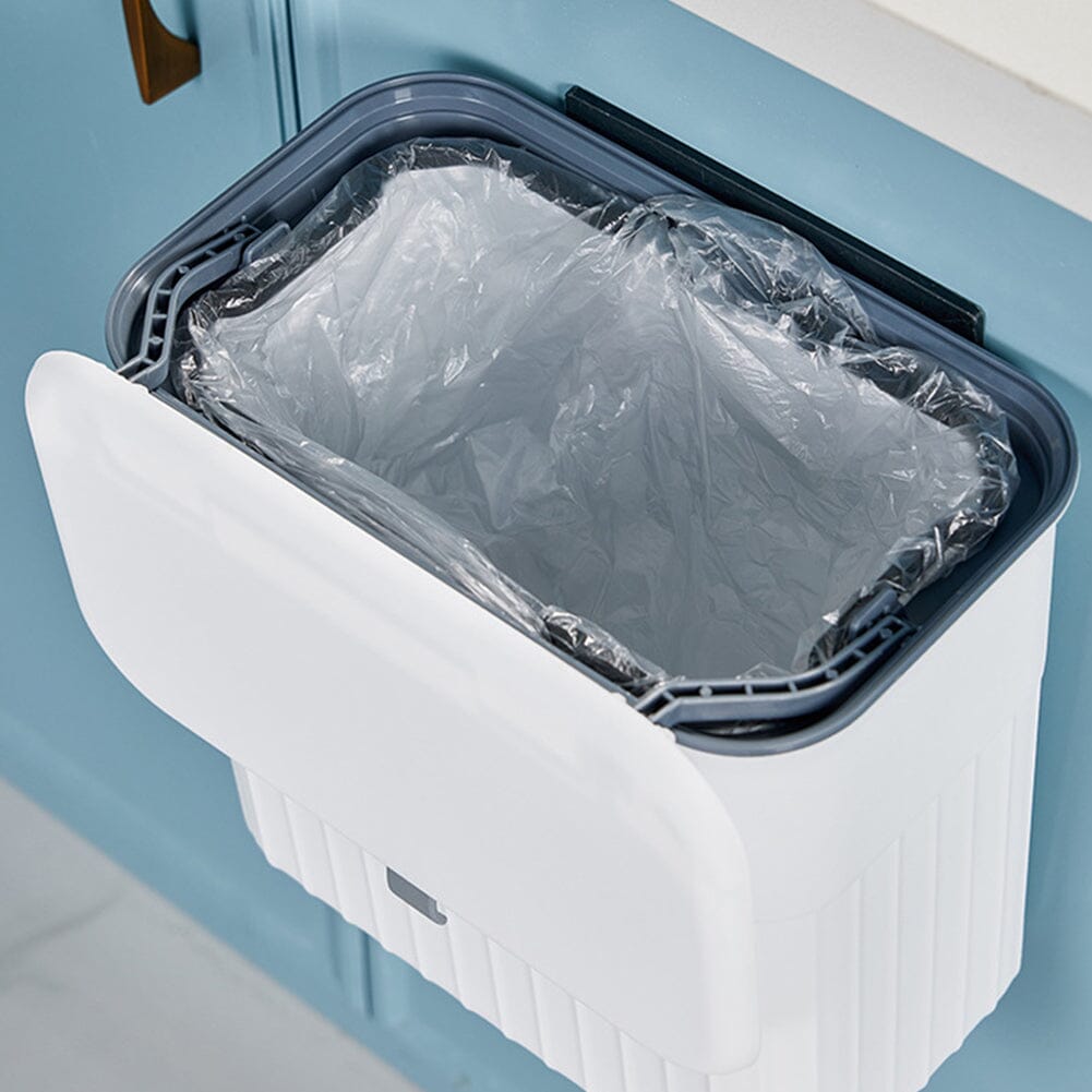 Sleek 9L Hanging Trash Can-Keep Your Space Clean And Tidy Kitchen Waste Bins Living and Home