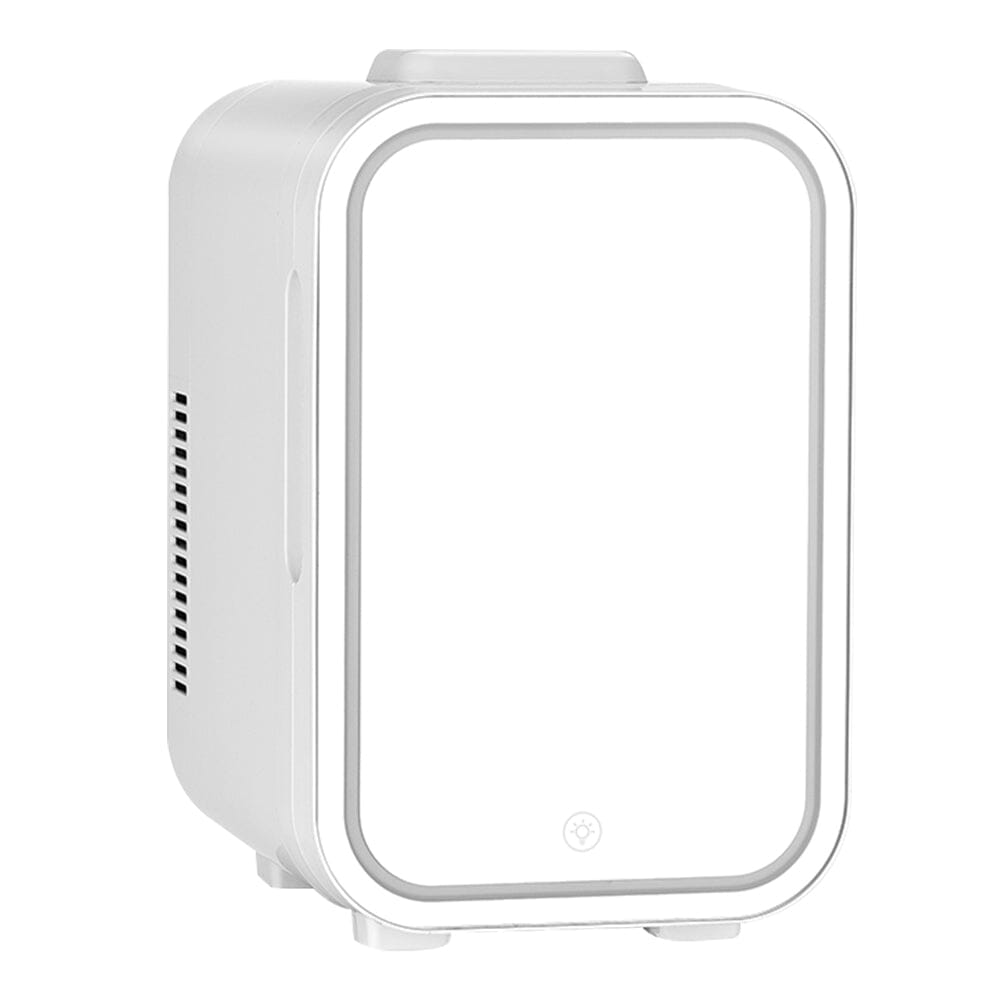White 12L Mini Makeup Storage Fridge with LED Mirror Door Makeup Organizers Living and Home