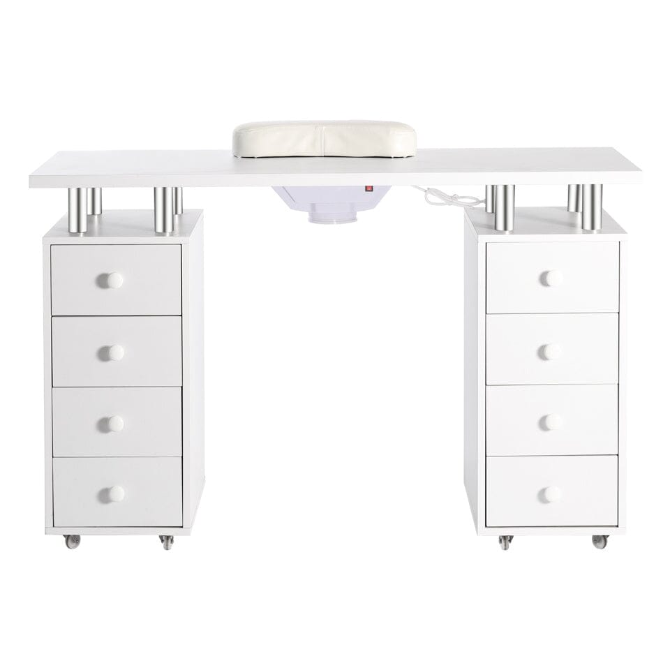 3ft Wide White Movable Manicure Table Nail Station with Dust Collector Dressing Tables Living and Home