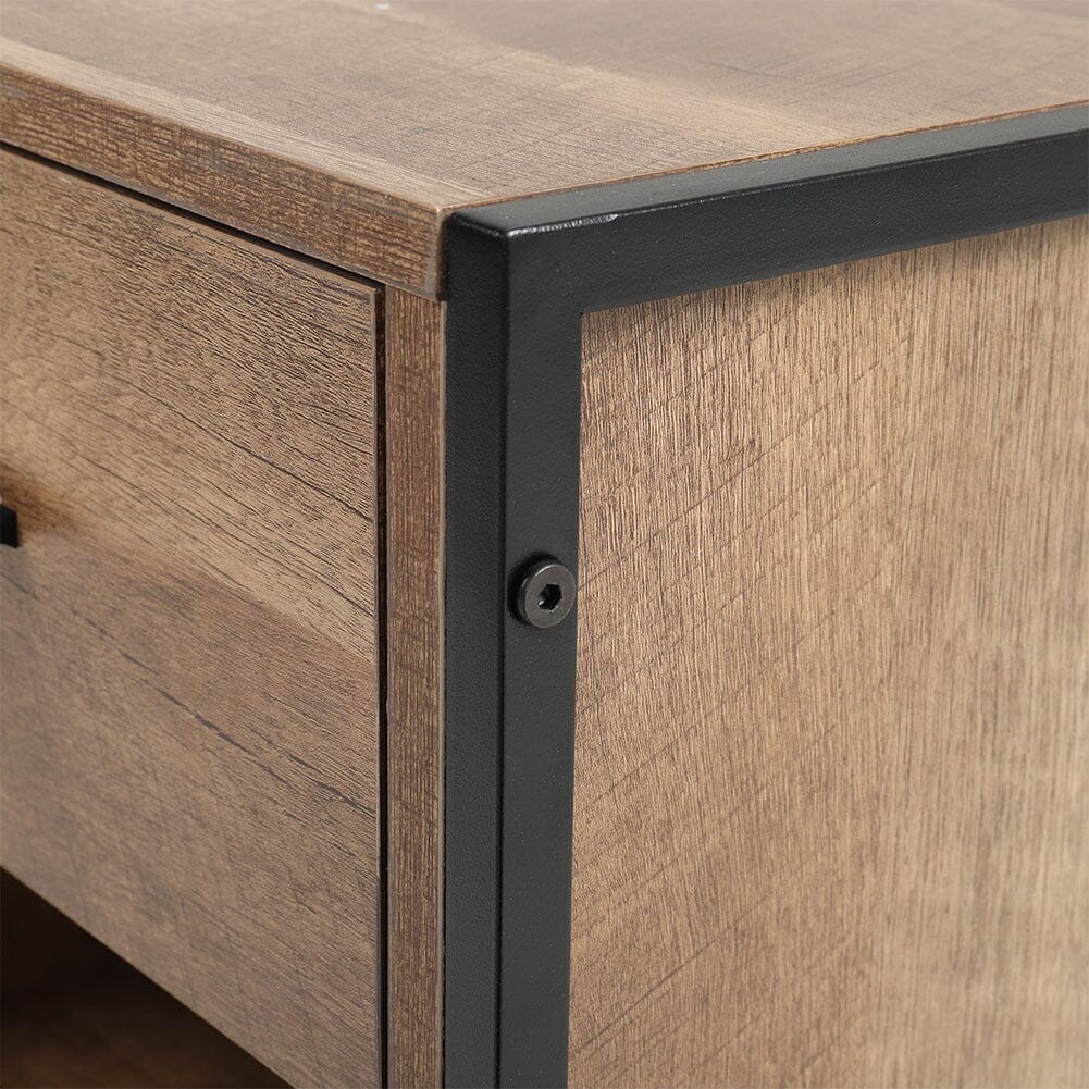 Storage Bedside Table 2 Shelves End Table Industrial Nightstand Nightstands Living and Home