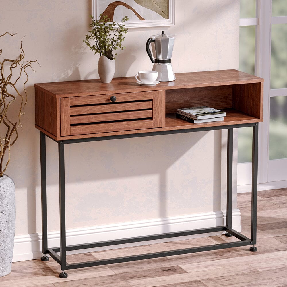 Metallic Console Table for Entryway with Storage Living and Home