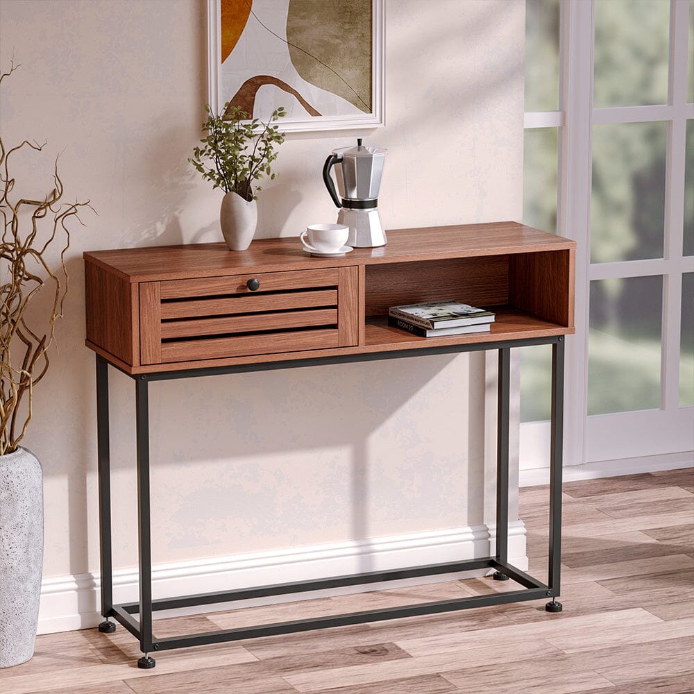 Metallic Console Table for Entryway with Storage Living and Home
