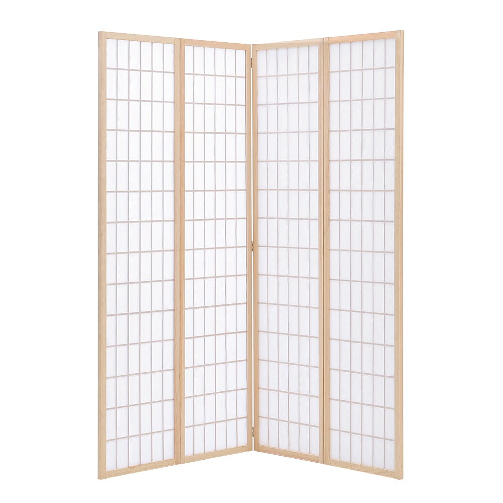 3/4 Panel Solid Wood Folding Room Divider Screen Stylish and Functional Partition Room Dividers Living and Home Natural 4 Panel -H180*L180CM
