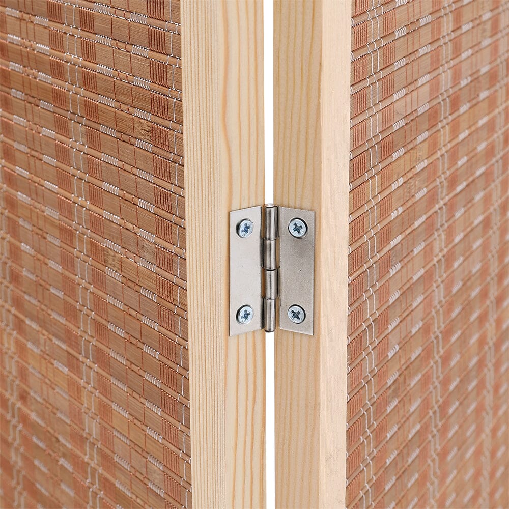 Brown Bamboo Woven 6-Panel Folding Room Divider Room Dividers Living and Home
