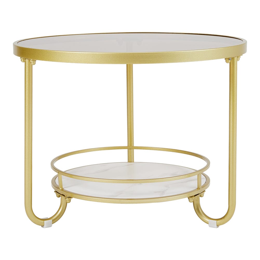 2 Tier Round Glass and Slate Coffee Table Coffee Tables Living and Home