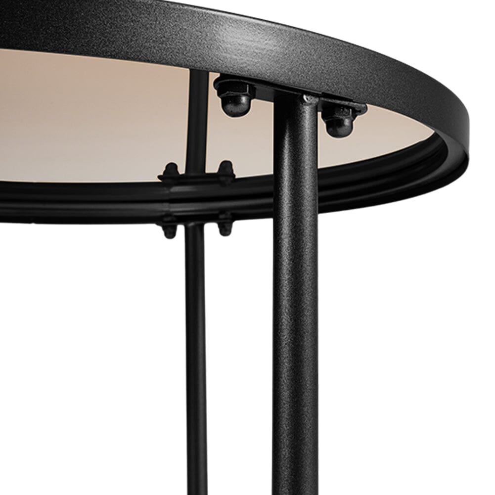 2 Tier Round Glass and Slate Coffee Table Coffee Tables Living and Home