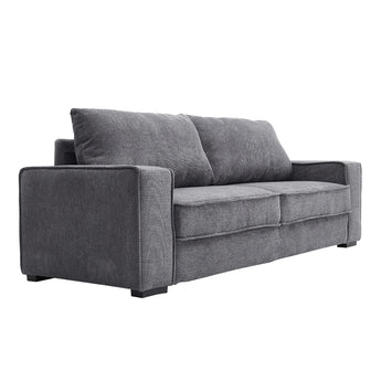 230CM Wide Dark Grey Linen Upholstered 3-Seater Sofa