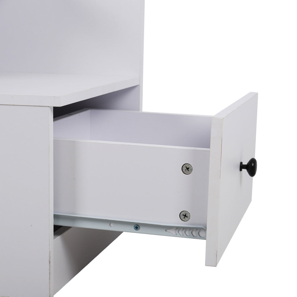 Urban Style Bedside Table with Drawer and Open Shelf Wooden Nightstand Coffee Tables Living and Home