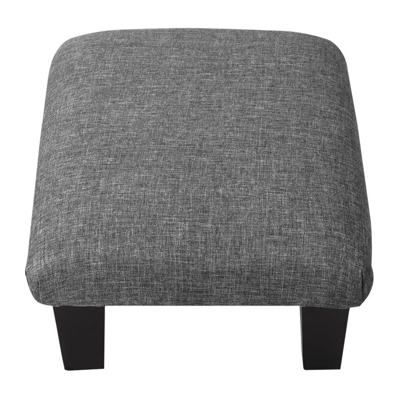 Non-Slip Linen Cotton Beige Footstool Living and Home
