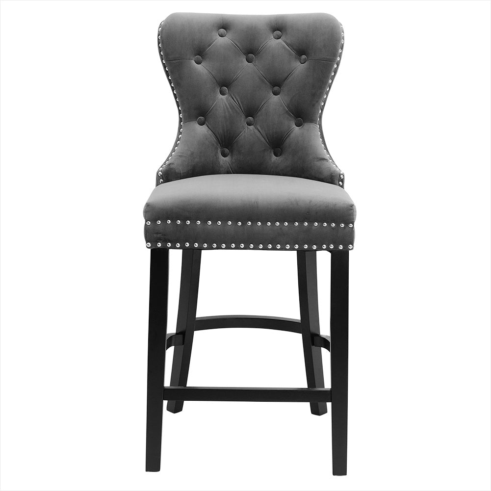 Bar Stool Wooden Velvet Buttoned Pink/Grey/brown breakfast Bar Stool Bar Chair Living and Home